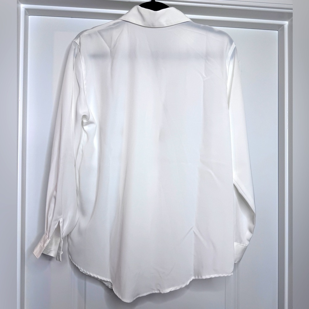 Vintage Ilyssa Maxx Button Up / Button Down White and Gold Blouse - Picture 6 of 7